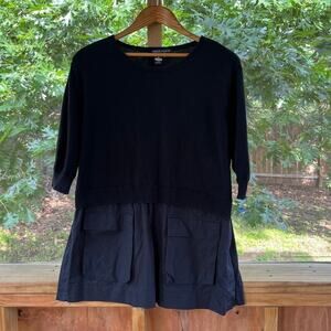Peace Of Cloth Women's Black Mixed Knit Top Size M